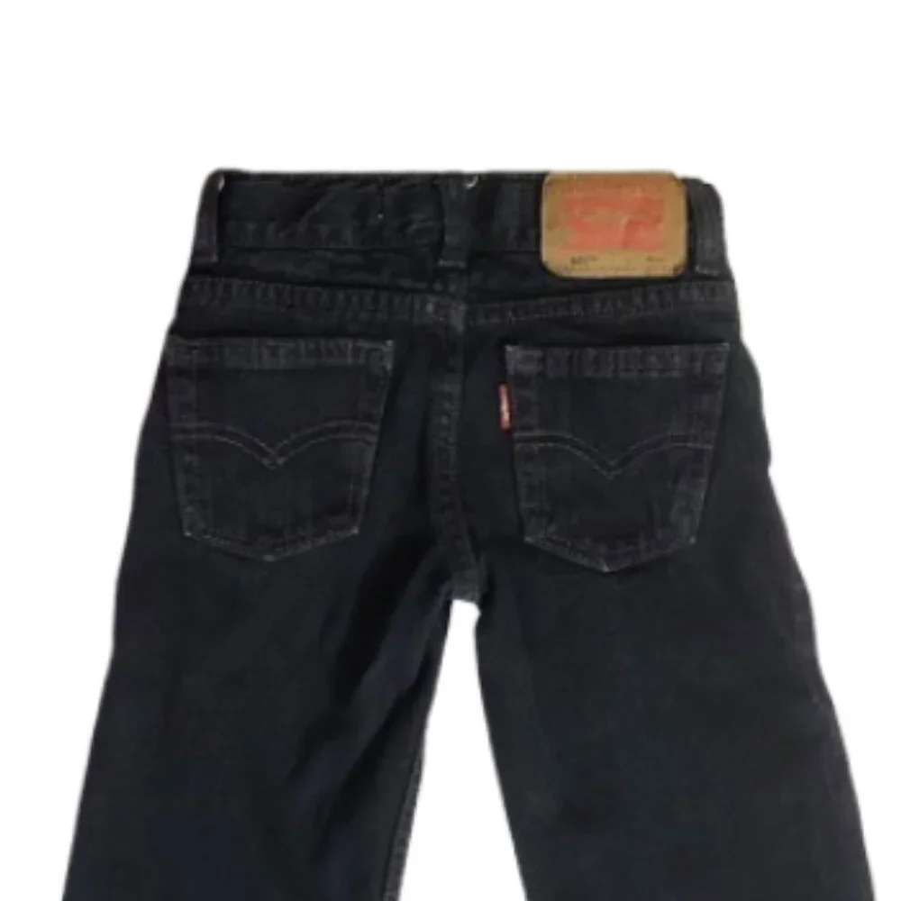 LEVIS 549 Adjustable Waist Relaxed Straight Black Denim Jeans - Boys 4 Slim
